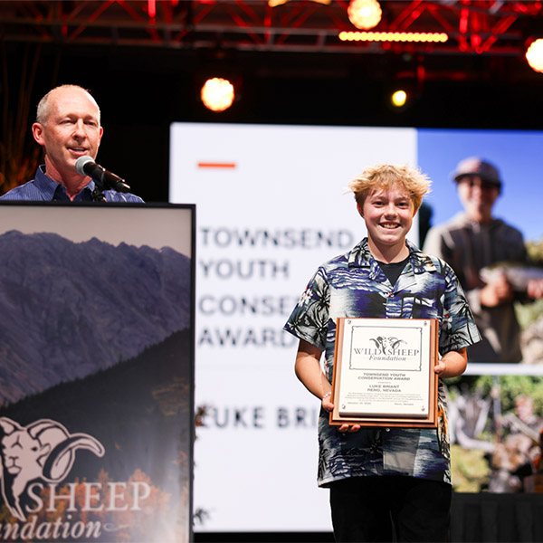 Ryan Brock presenting the Butch Townsend Youth Conservationist Award